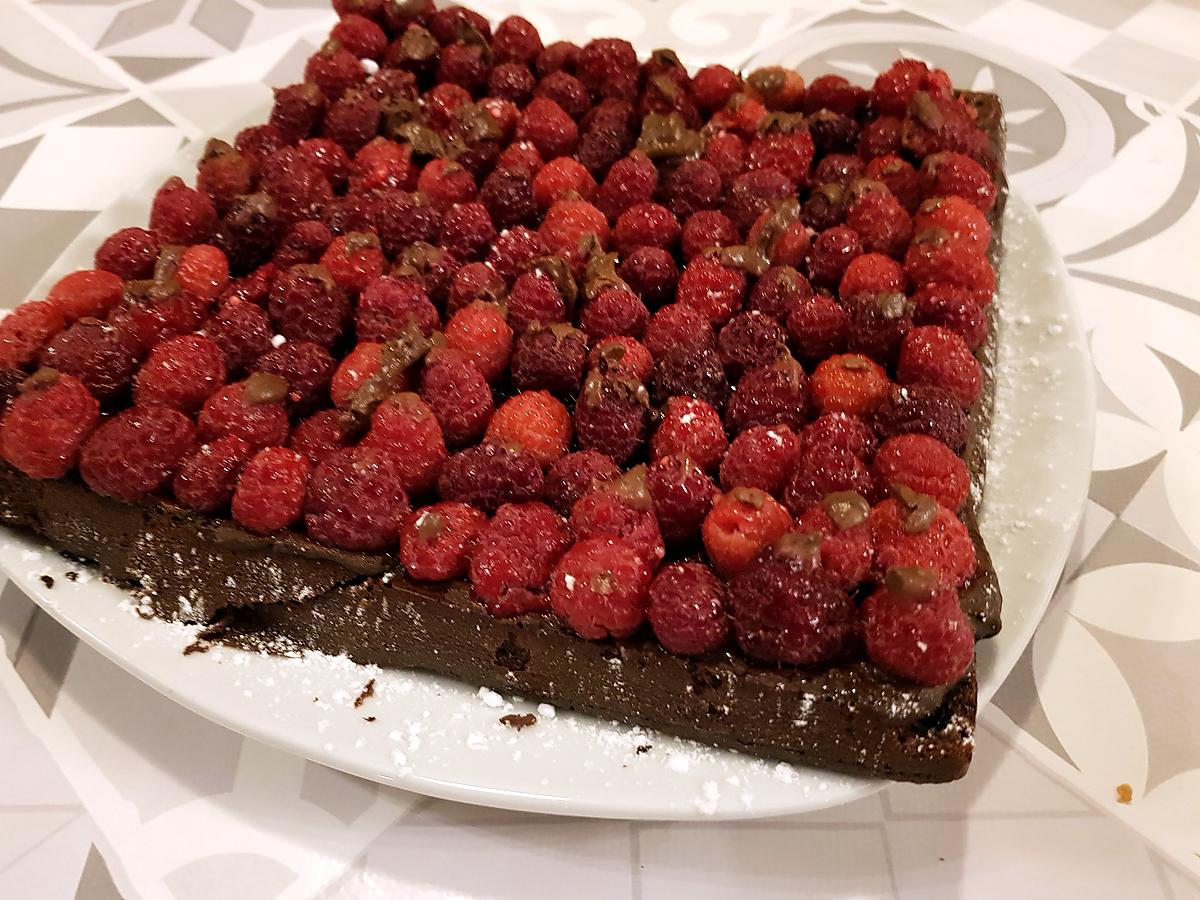 recette Gâteau chocolat framboises