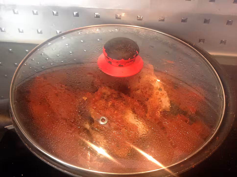 recette Poulet parmesan, jambon, mozzarella à la sauce tomate
