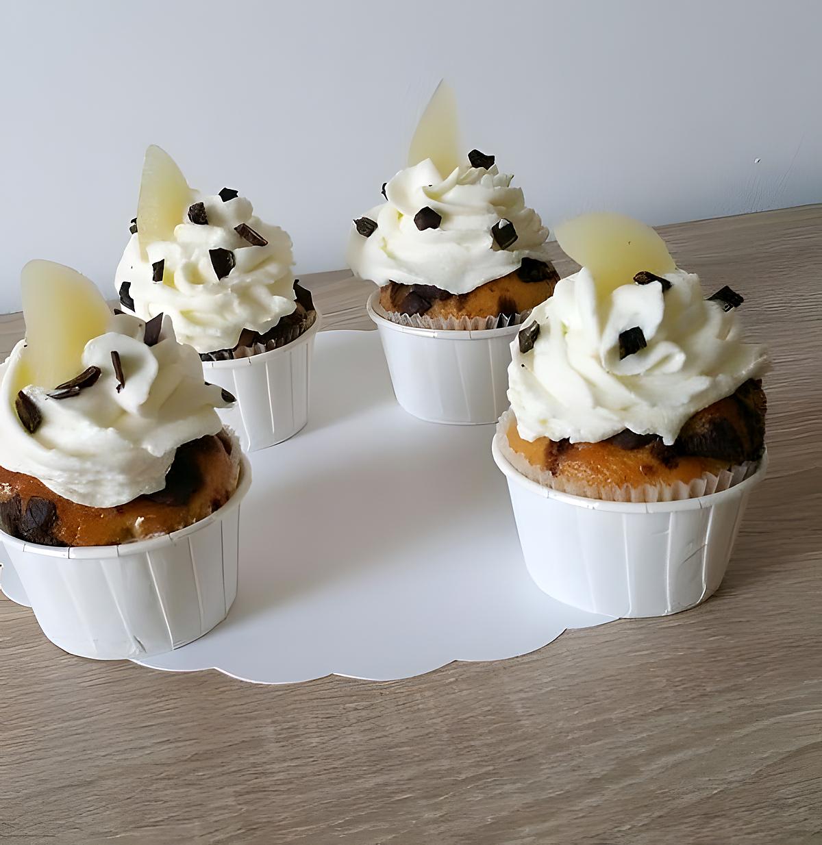 recette Cupcakes poires-pépites de chocolat