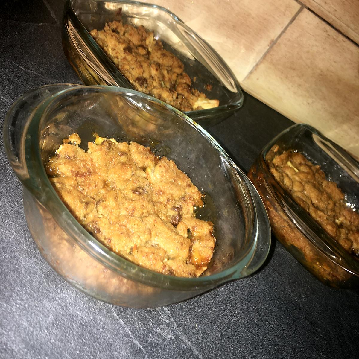 recette Crumble de pomme/ banane aux pépites de chocolat