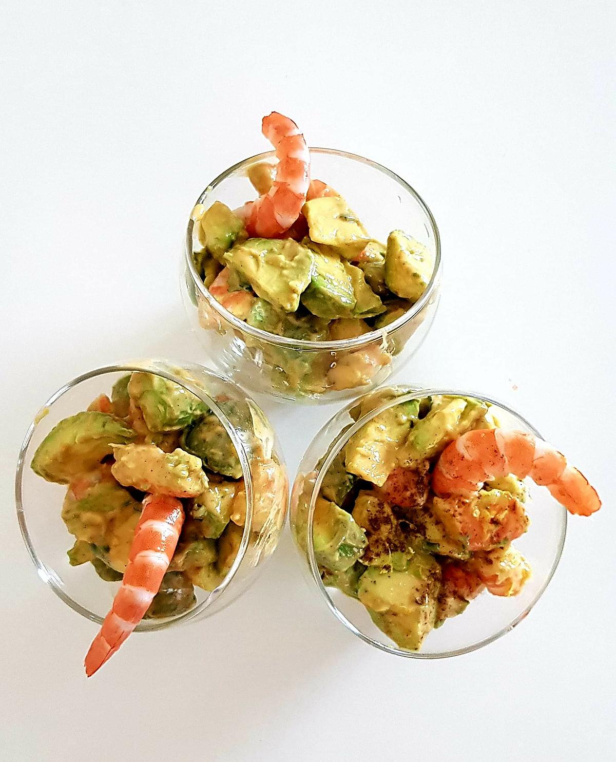 recette Verrines avocat/crevettes