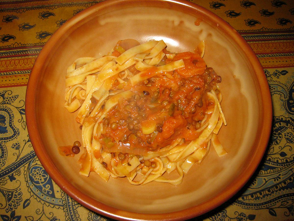 recette Bolognaise aux lentilles