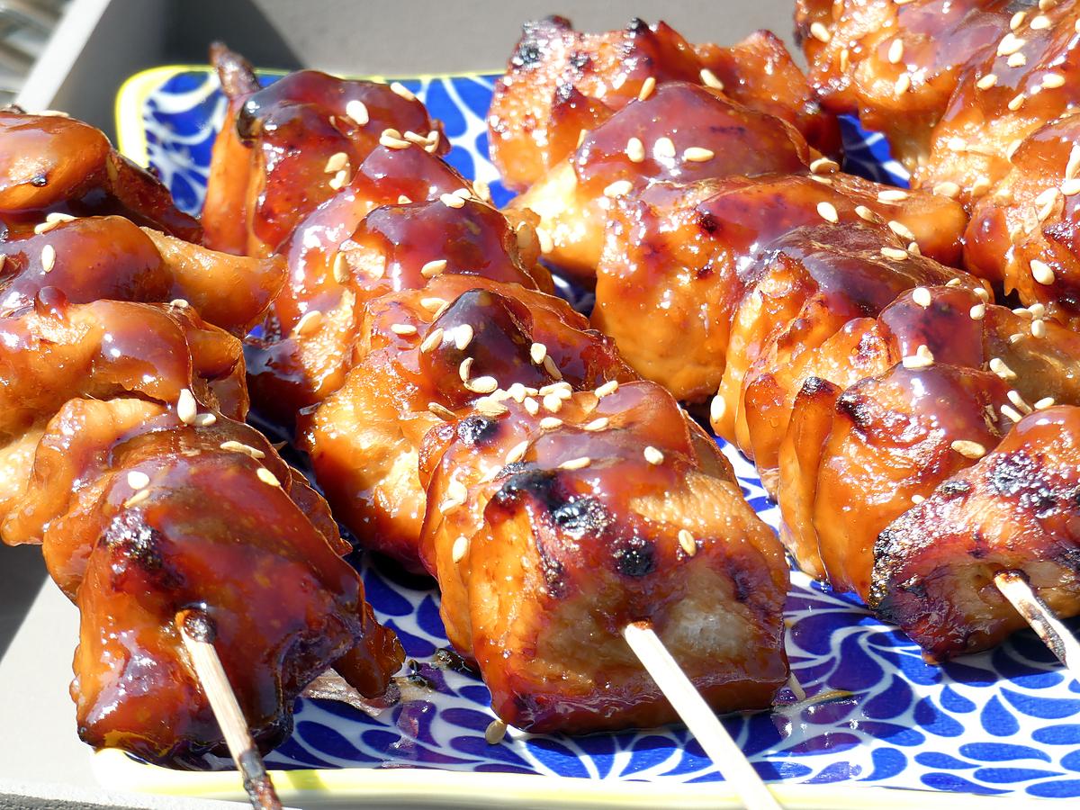 recette Brochettes de poulet yakitori