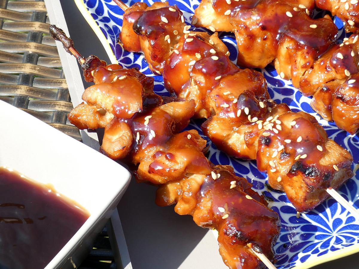 recette Brochettes de poulet yakitori