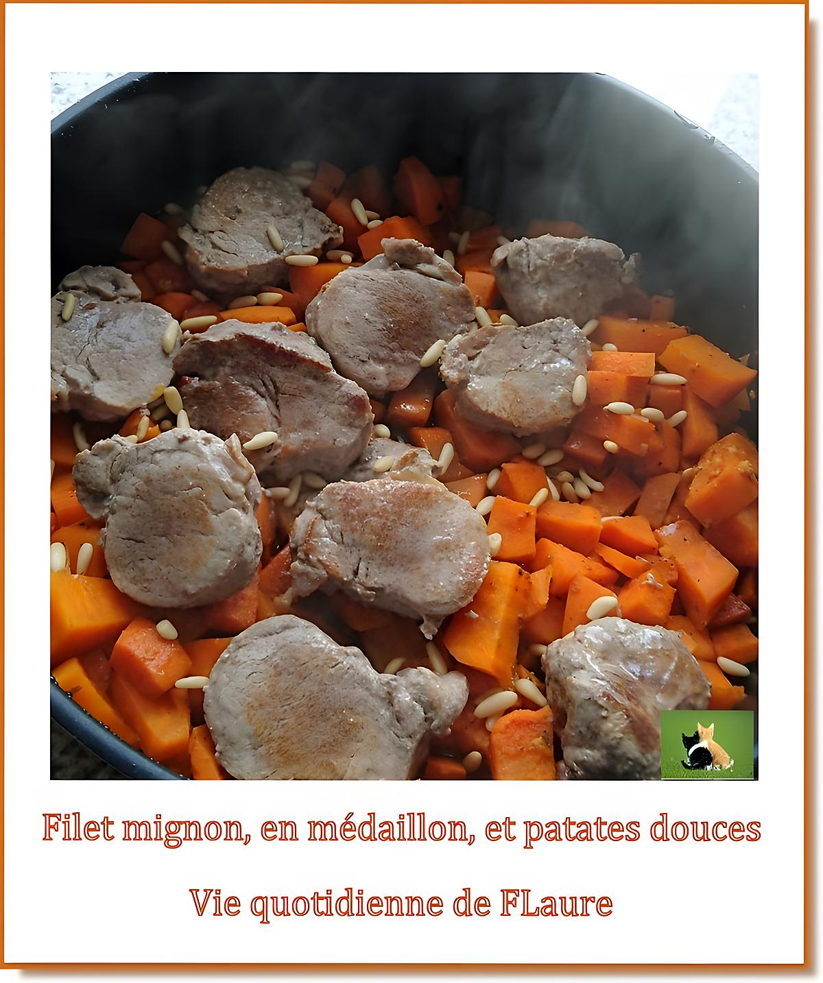 recette Filet mignon de porc, en médaillon, accompagné de patates douces