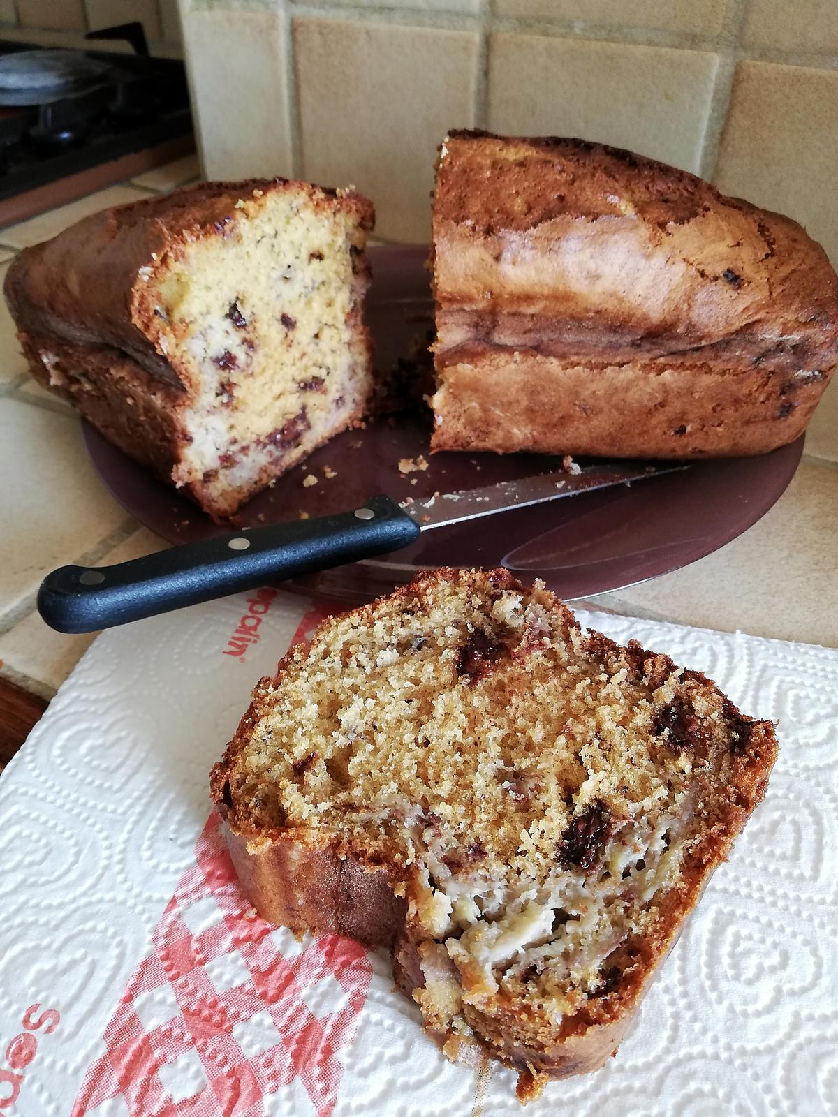 recette Banana bread & concassé de chocolat