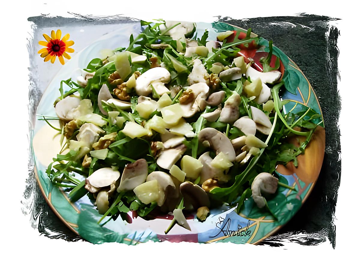 recette 2/4- salade de roquette minceur méli-mélo