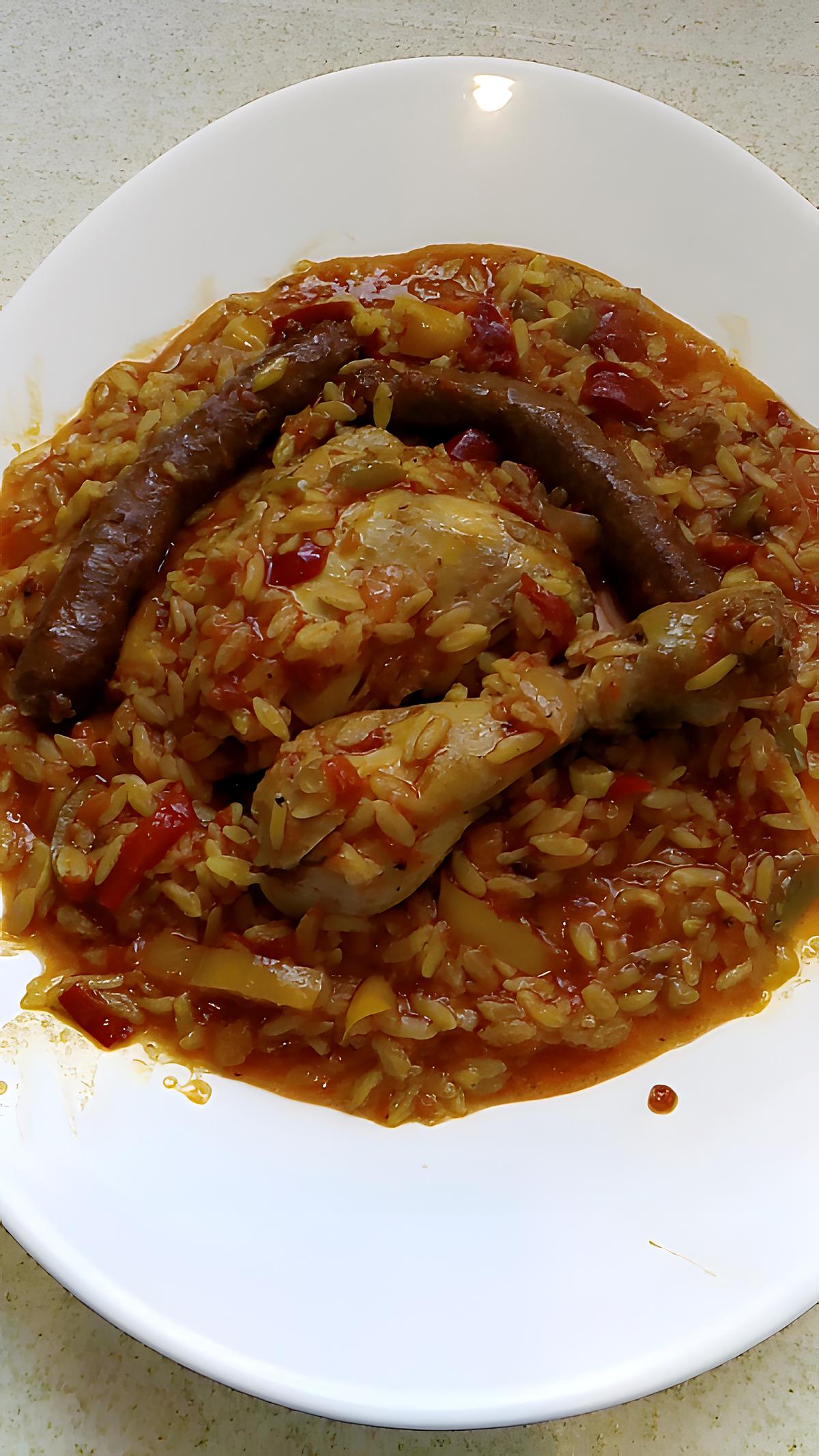 recette riz safrané poulet merguez