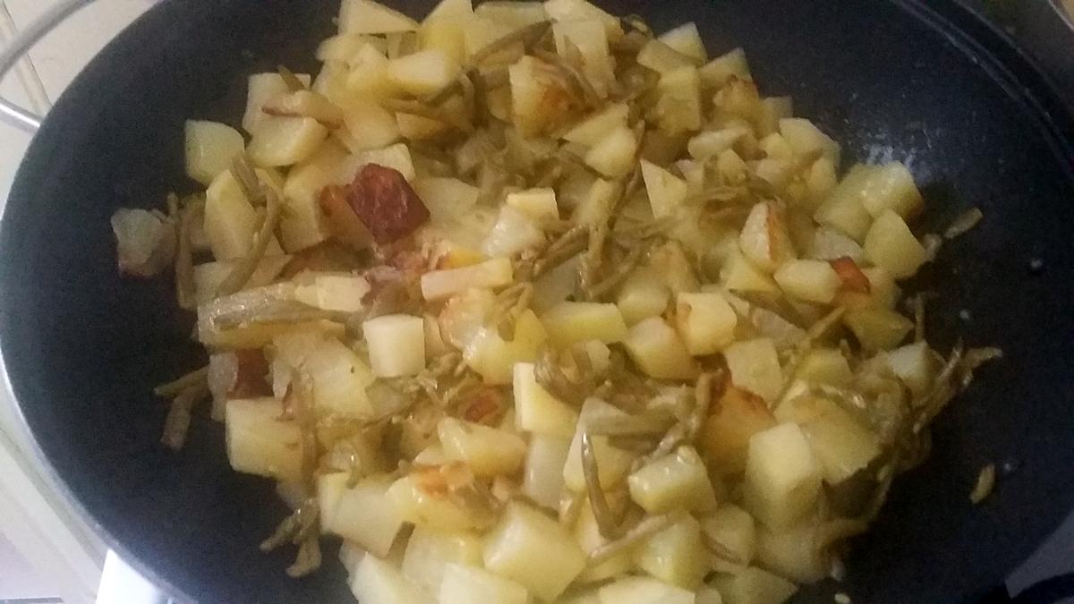 recette Poêlée pommes de terre haricots verts gésiers