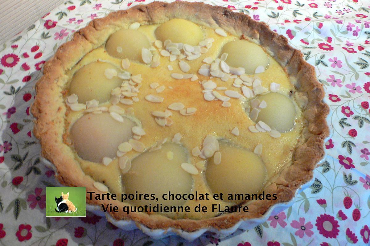 recette Tarte poires, chocolat et amandes