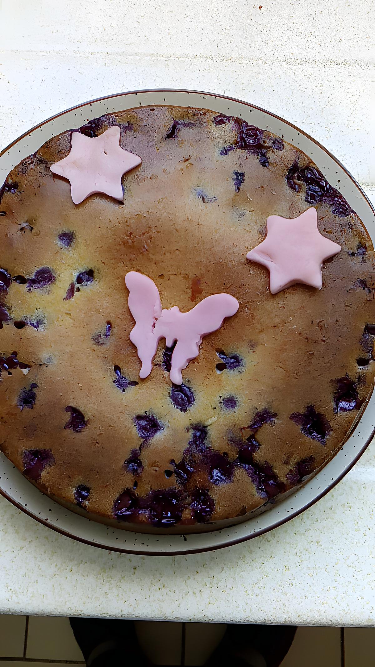 recette gateau fondand chocolat blanc griottes