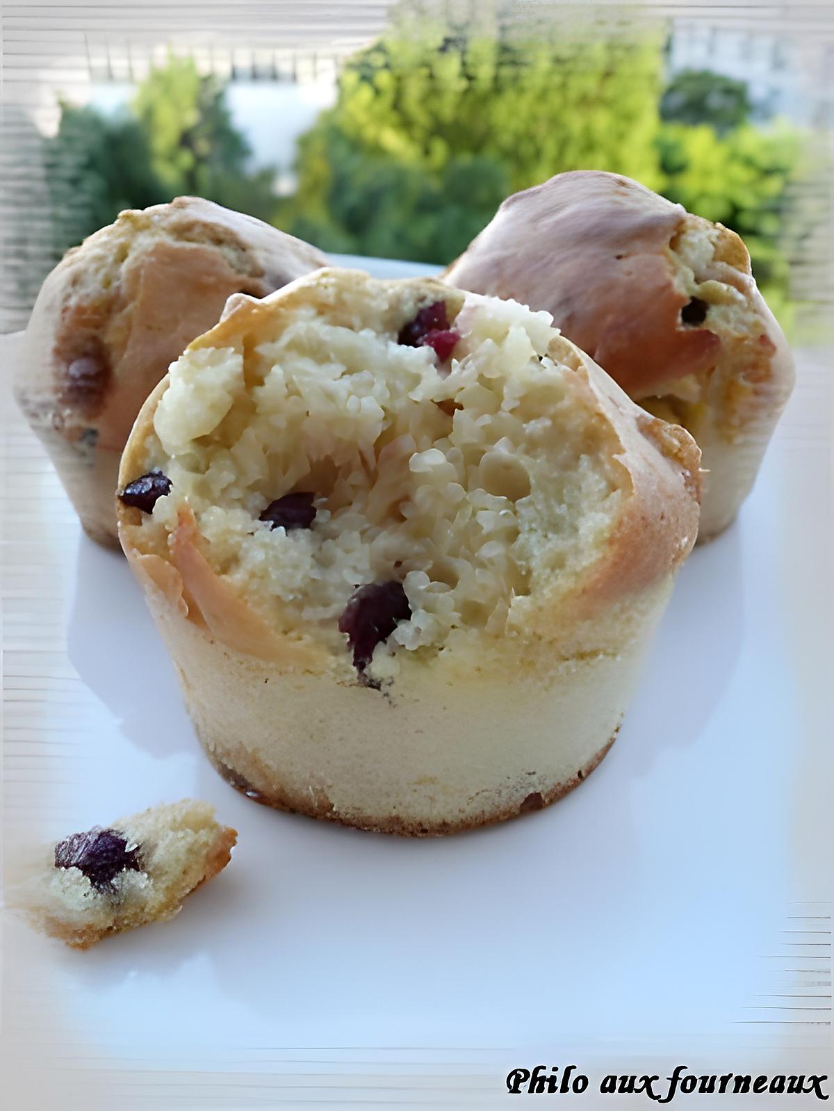 recette Muffins au chocolat blanc & aux cranberries