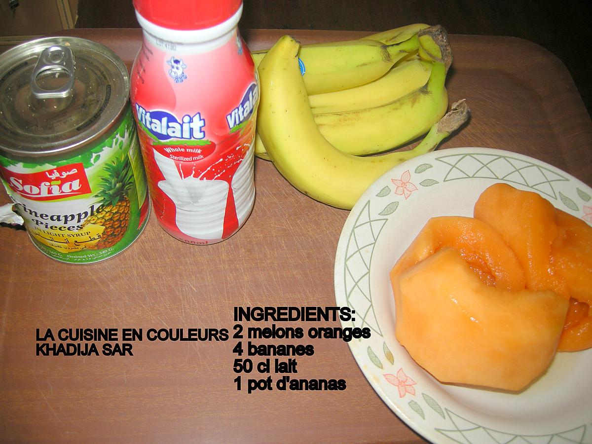 recette Smoothie ananas-bananes-melons