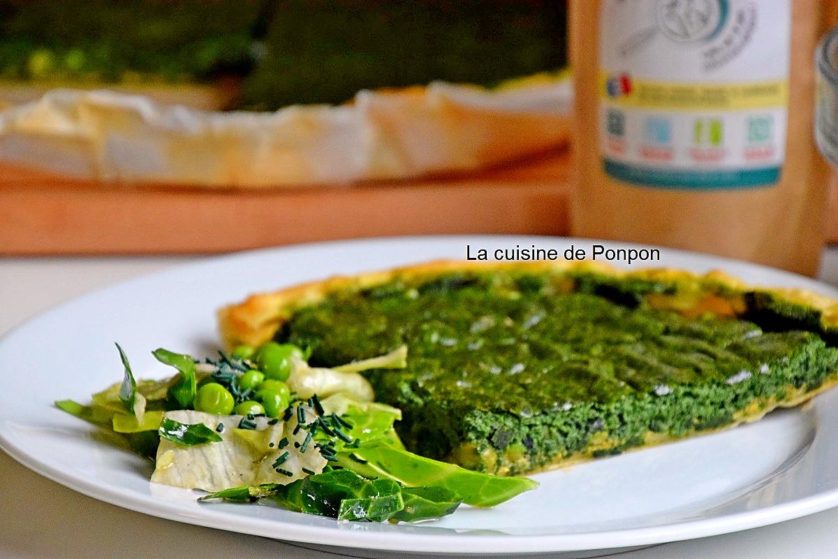 recette Tarte aux orties et petits pois, végétarien