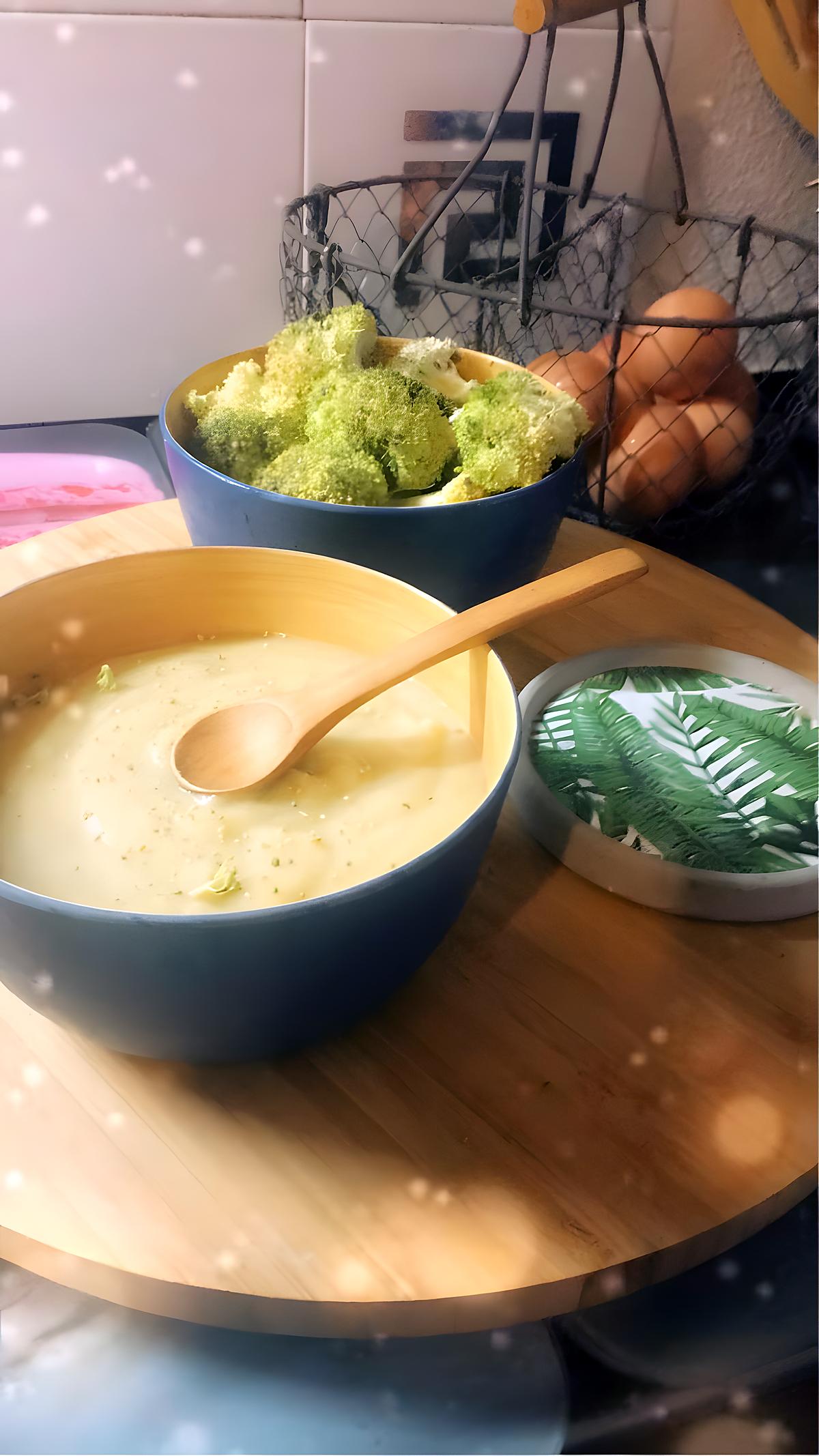 recette Soupe de pieds de brocolis au fromage blanc