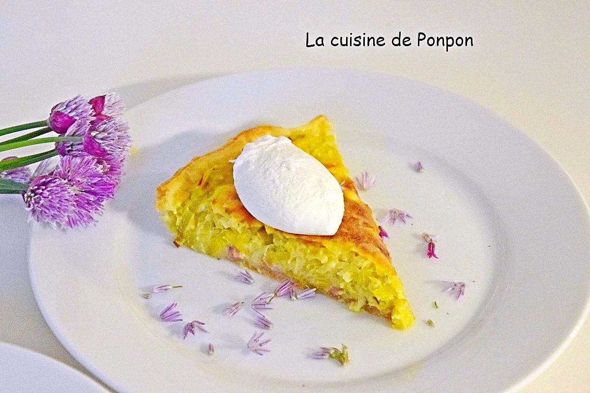 recette Tarte à la crème de poireaux et moutarde