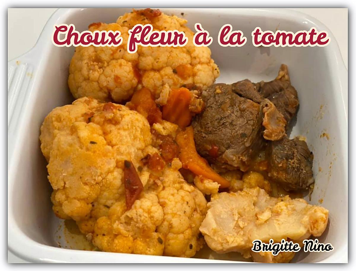 recette CHOUX FLEUR A LA TOMATE