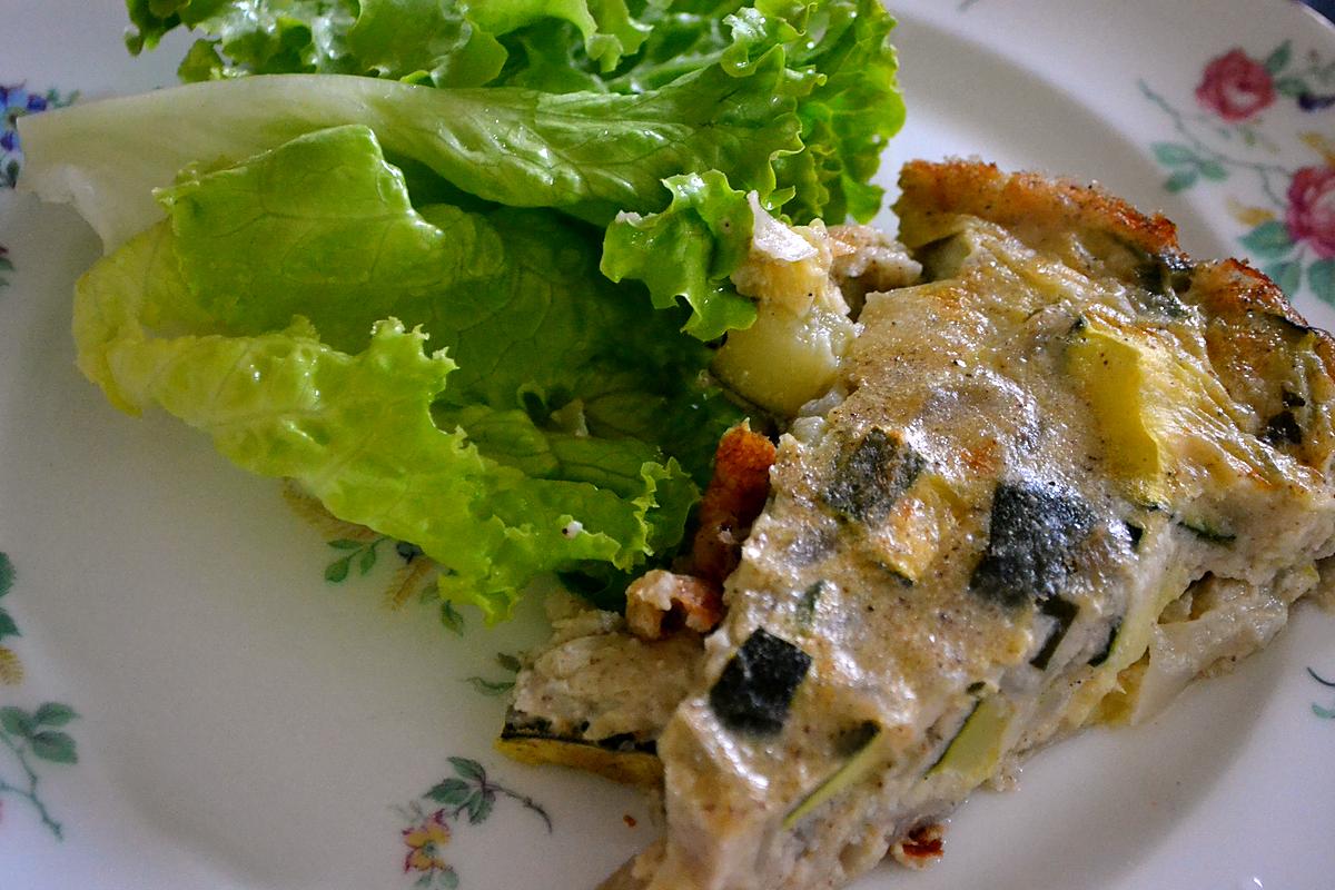 recette Quiche sans pâte oignons et courgettes