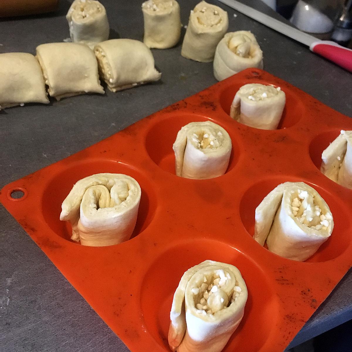 recette Brioches roulées feuilletées au sucre