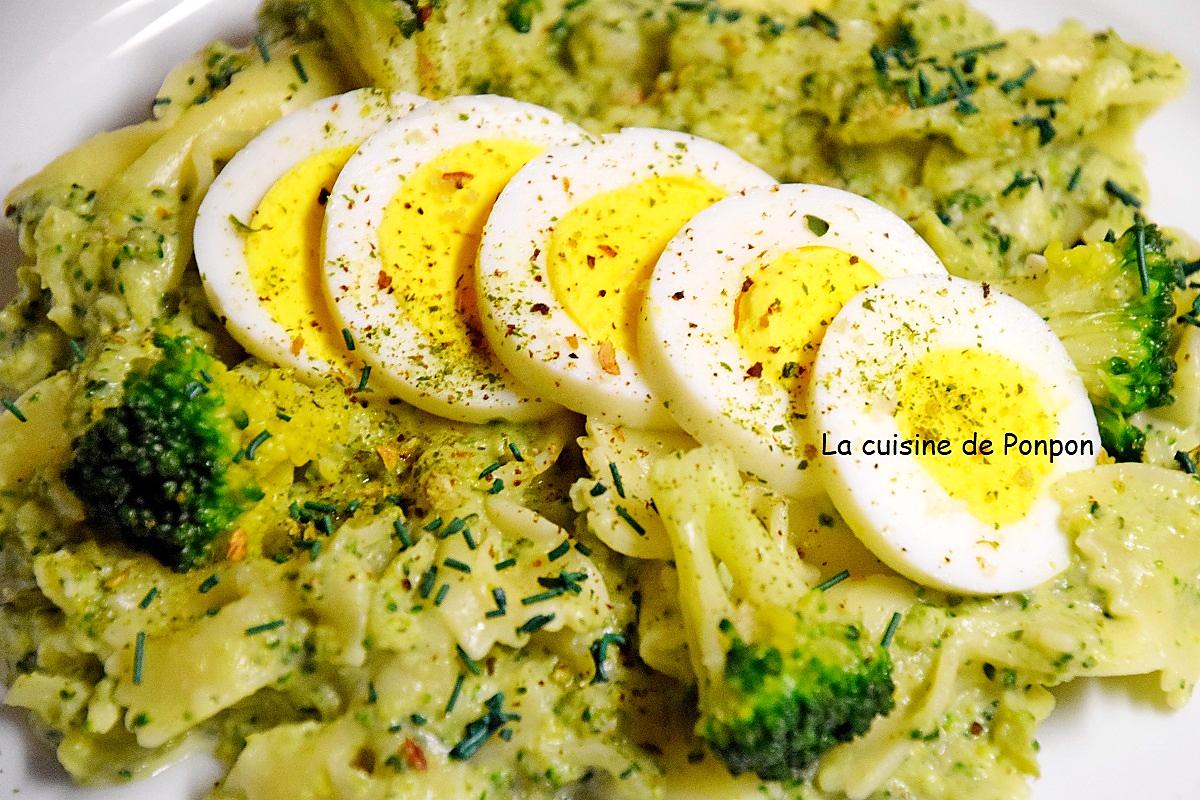 recette Pâtes au brocoli et oeuf dur, végétarien