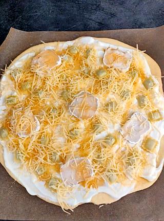 recette Pizza ravioles chévre et miel