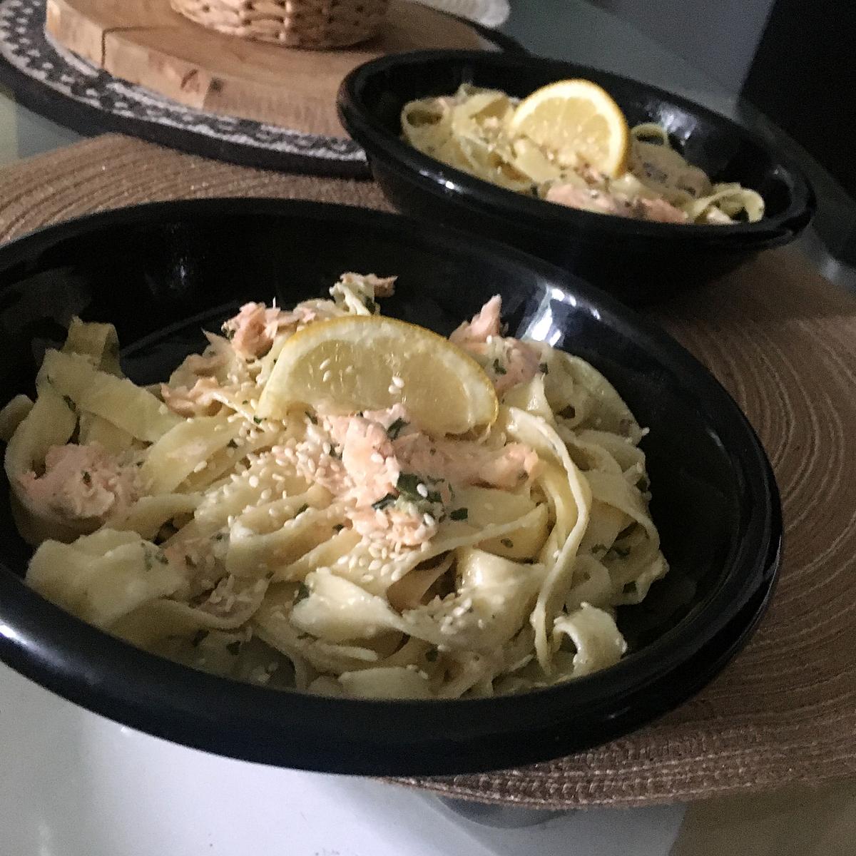 recette Tagliatelles au citron et au saumon frais