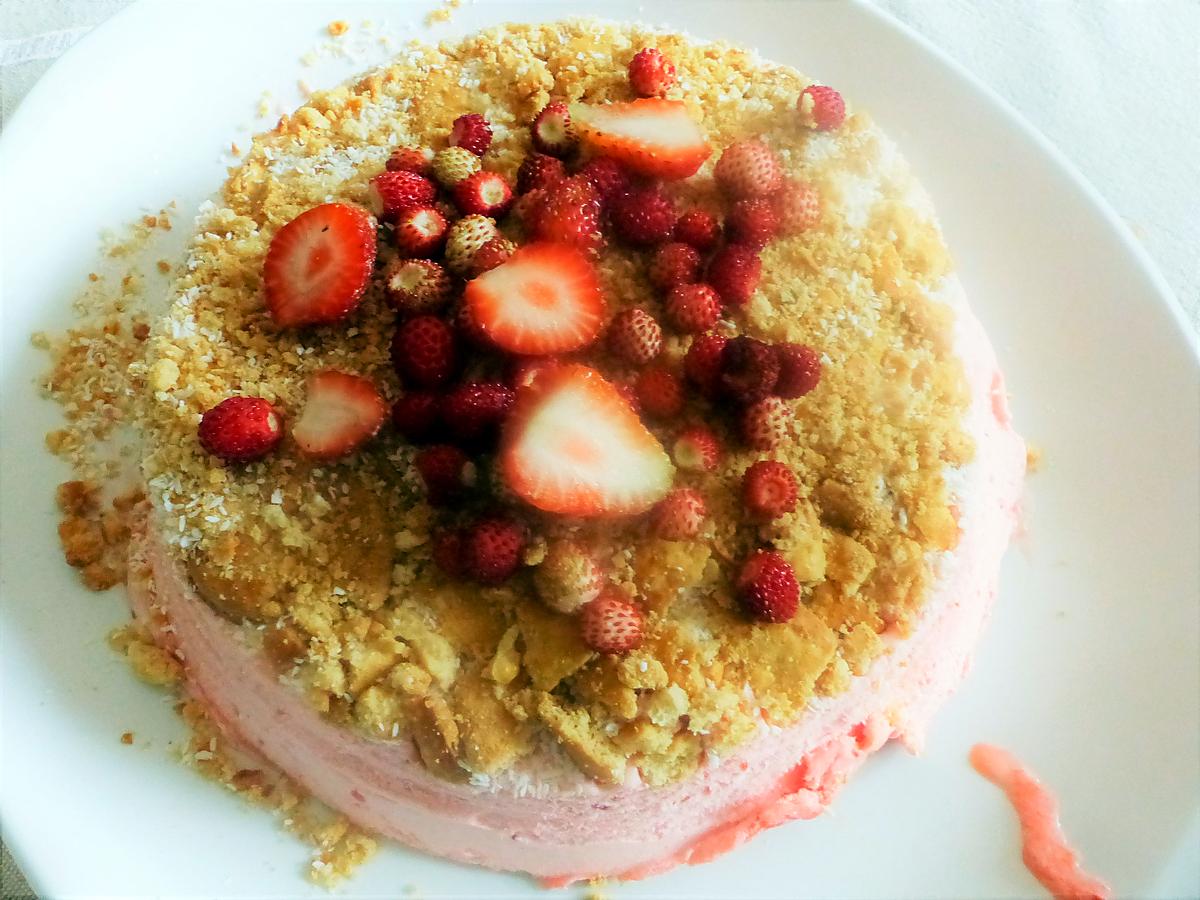 recette nuage glacé aux fraises d 'après cheffe Nini