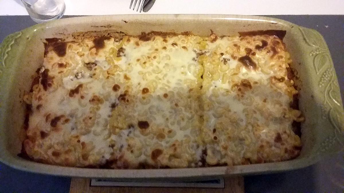 recette Gratin de coquillettes et viande hachée de ma fille