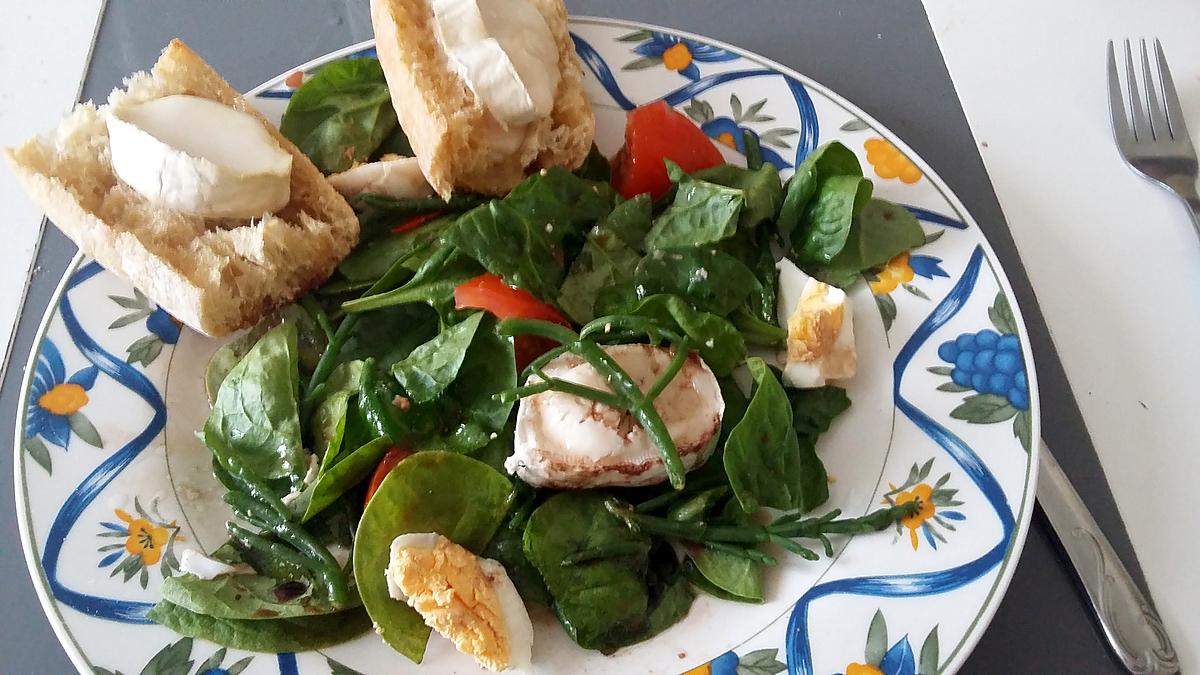 recette Salade aux salicornes chèvre miel