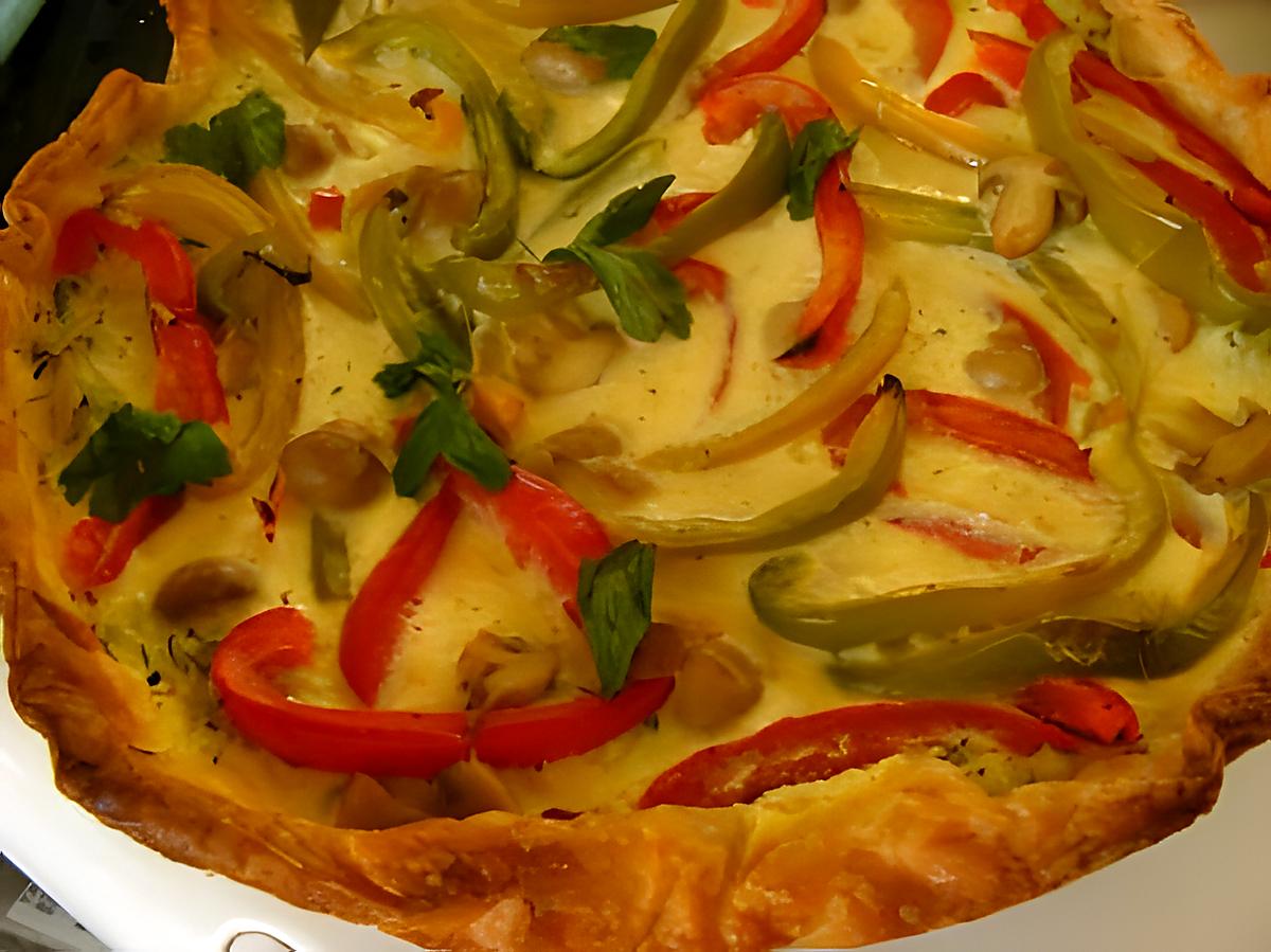 recette tarte aux  courgettes et aux poivrons