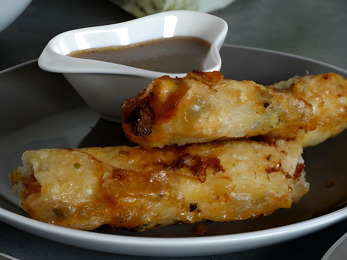 recette Roulades de Feuilles de Riz Frites au Thon et Légumes