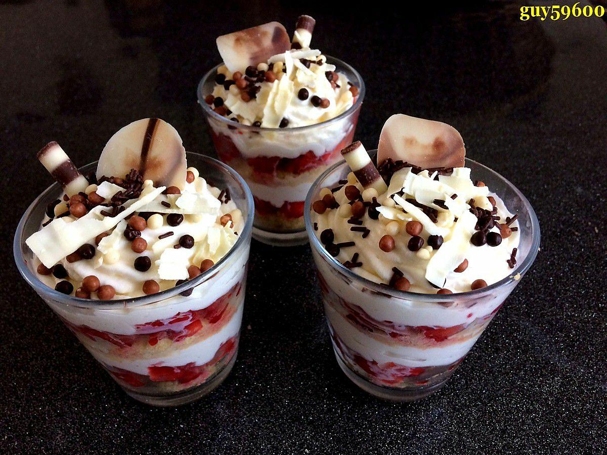 recette verrines fraises mascarpone/chantilly