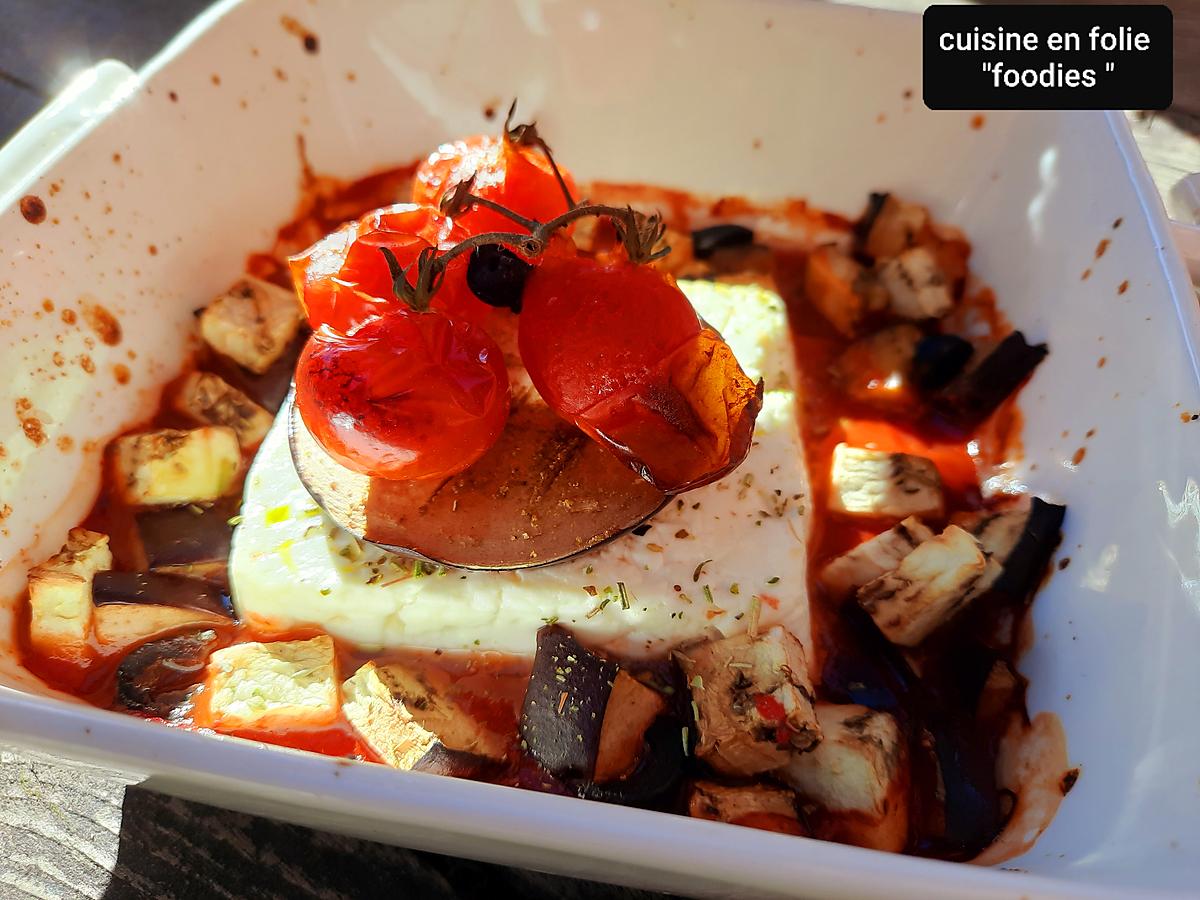 recette Feta tomate aubergine au four, un plat express bon et light!..