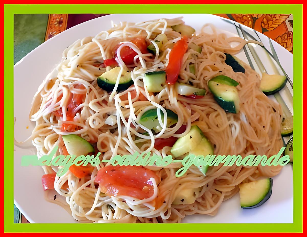 recette SPAGHETTIS  AUX  PETITS  LEGUMES