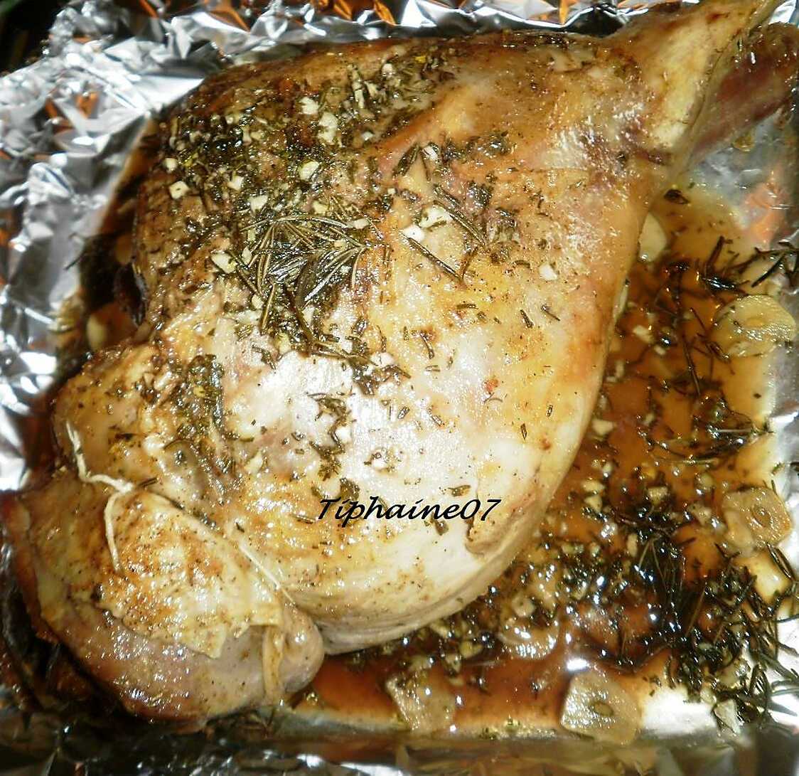 Recette de Gigot d’agneau cuisson basse température, ail et romarin