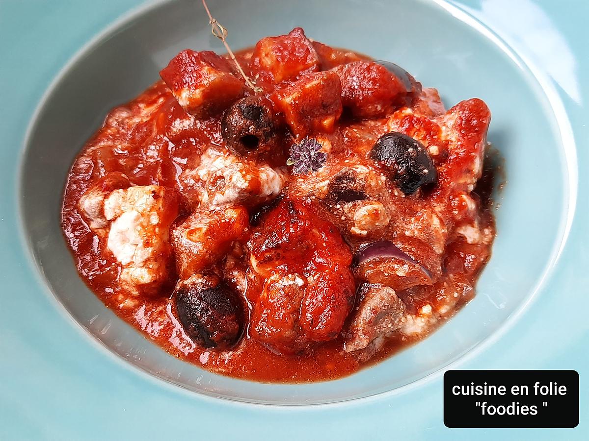 recette Agneau, tomate, aubergine ,feta au zaatar ( un plat zéro calories !..)