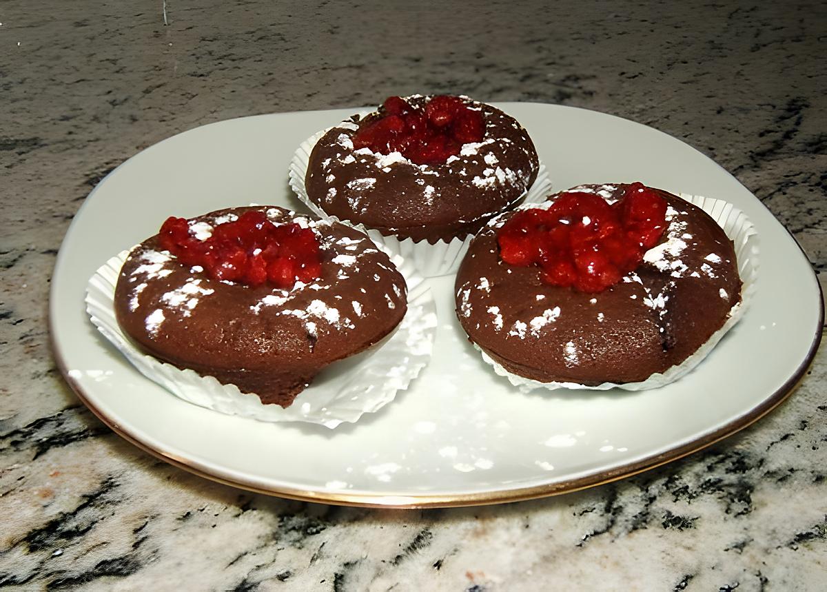 recette Mini-fondants chocolat-framboise