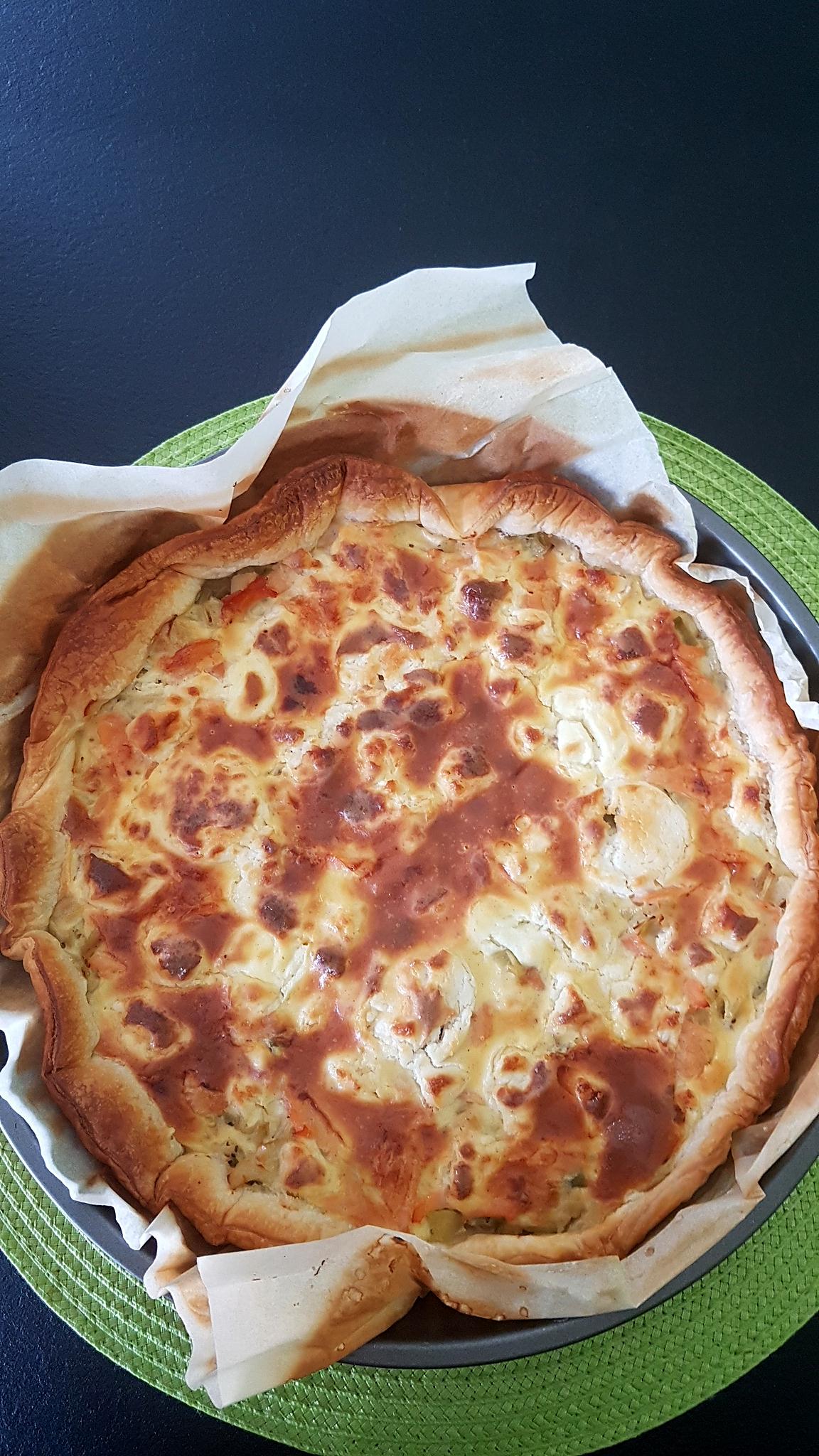 recette Tarte poireaux saumon chèvre