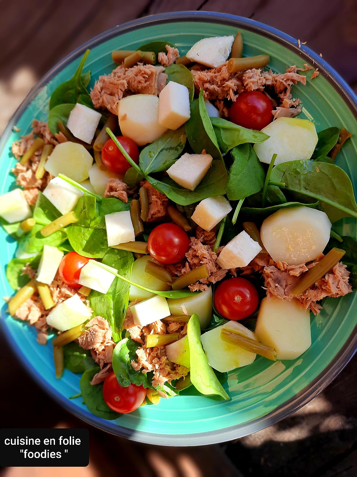 recette Salade repas au choux pomme colrave  cru ( sans gluten)