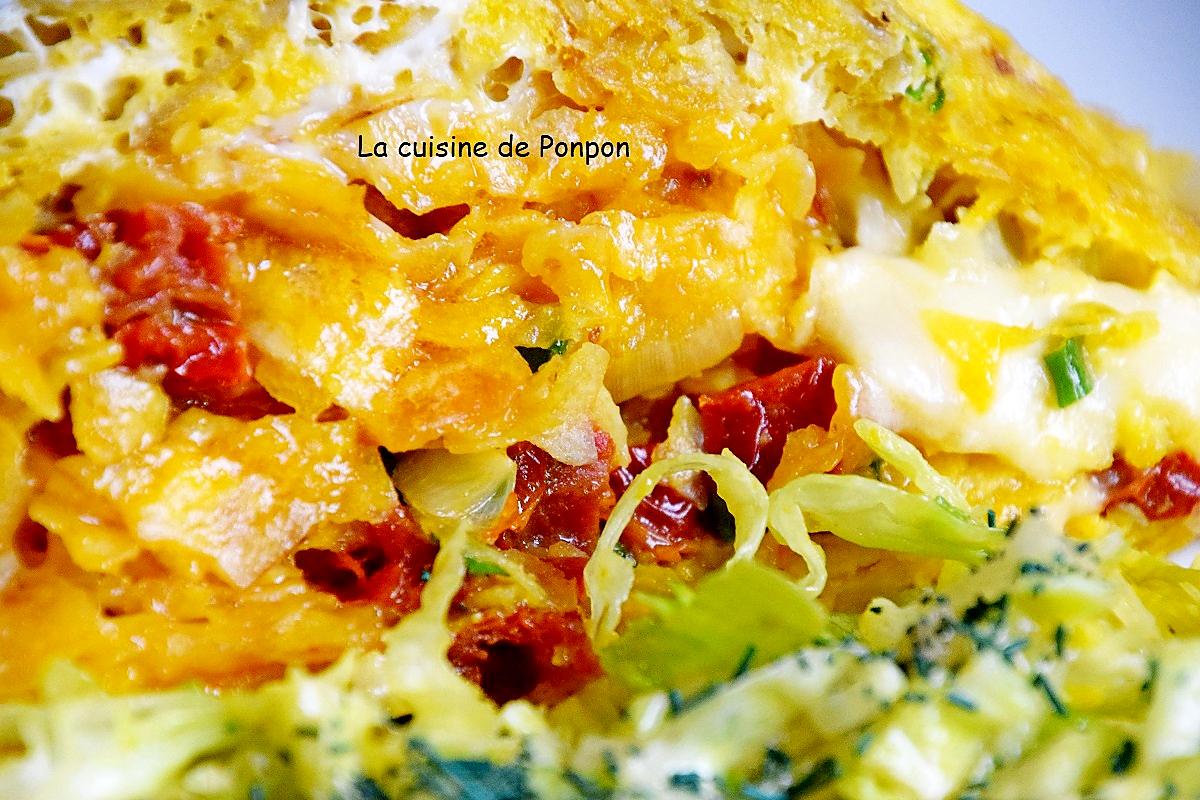 recette Apéro ou repas omelette dans un sachet de chips, végétarien