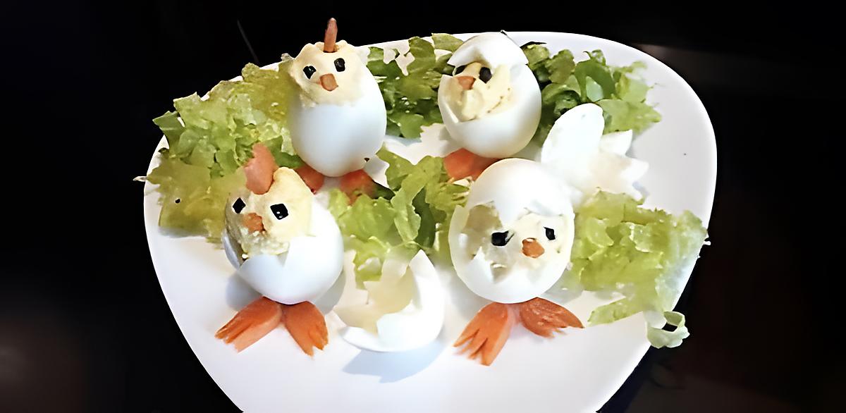 recette les poussins ; une autre idée originale pour décorer les salades