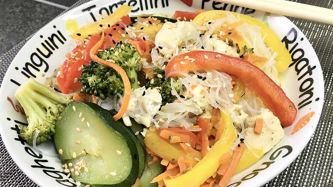 Recette de Nouilles de riz aux légumes