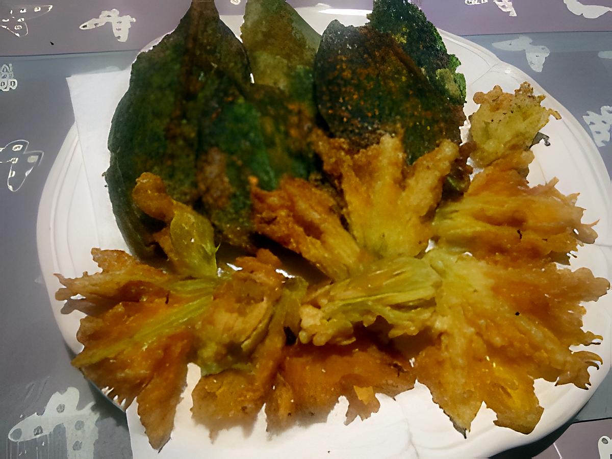 recette beignets de consoudes et fleurs de courgettes.Tatie/Cuisinette