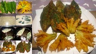 recette beignets de consoudes et fleurs de courgettes.Tatie/Cuisinette
