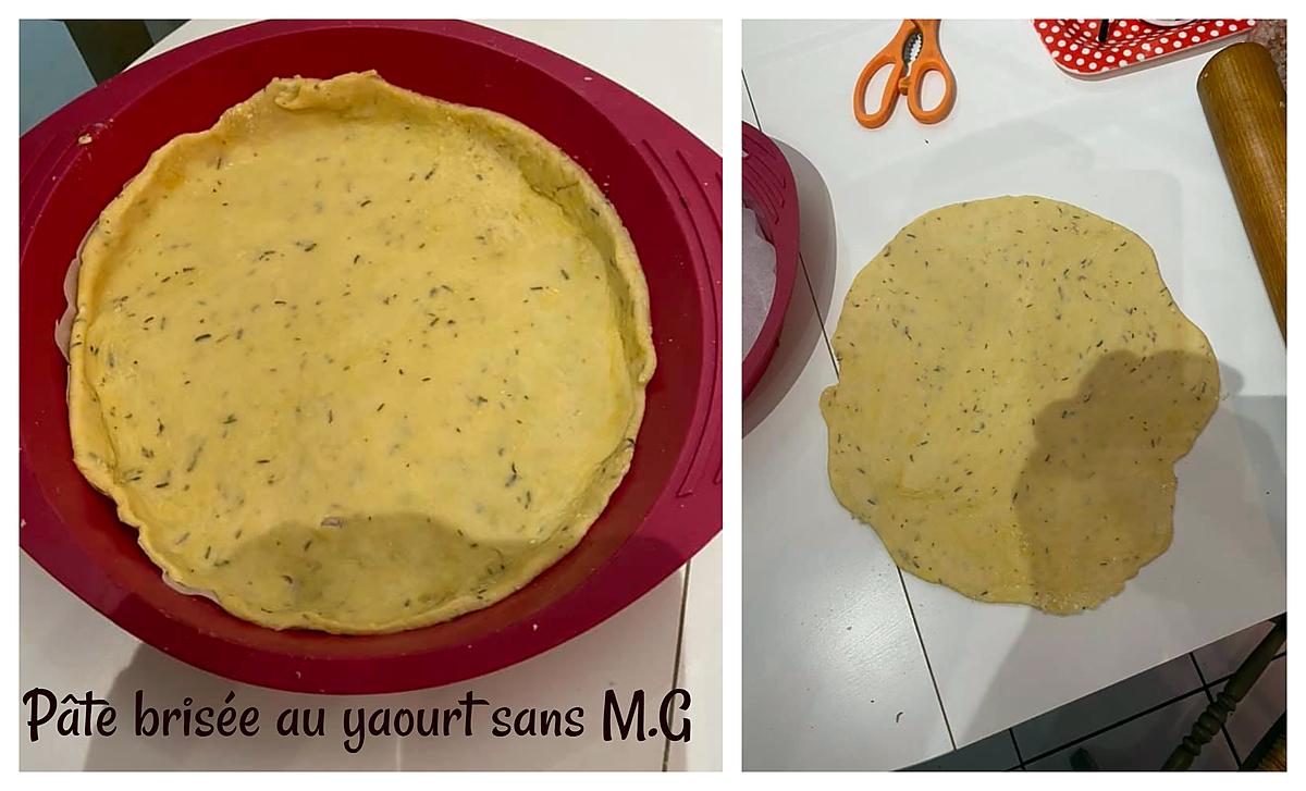 recette PÂTE BRISÉE AU YAOURT SANS M.G