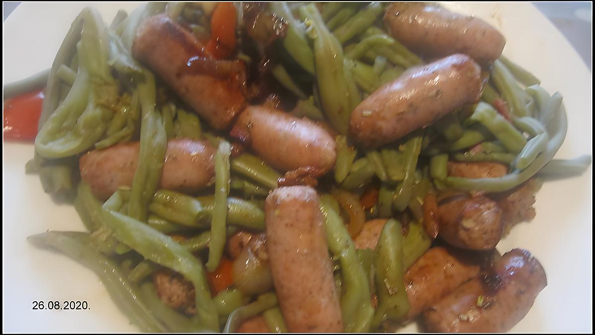 recette Chipolatas aux herbes au haricot vert.