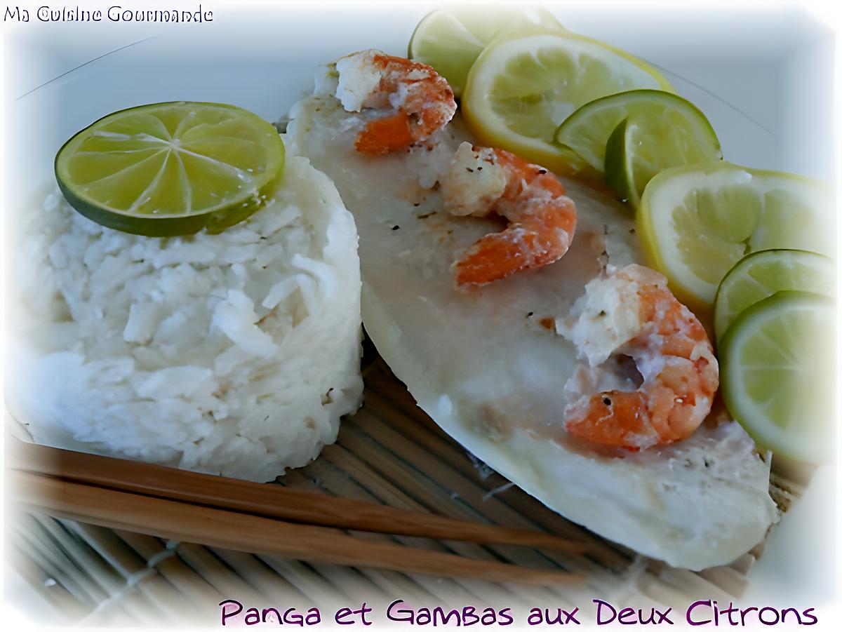 recette Pangas et Gambas aux Deux Citrons en Papillotte