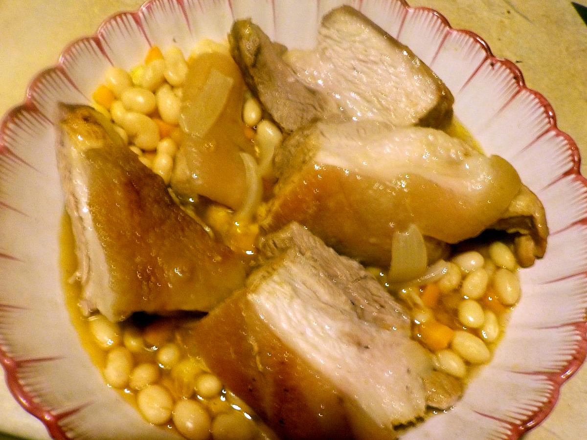 recette Poitrine de porc aux coco de Paimpol