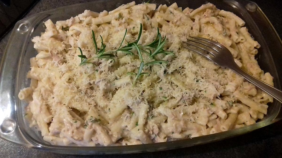 recette Gratin de macaroni thon crème fraîche