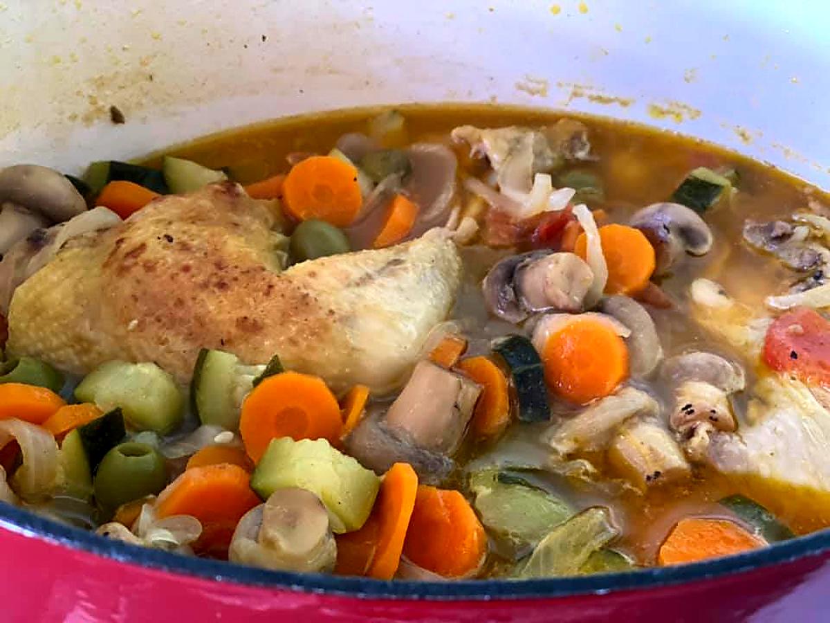 recette CUISSES DE POULET AUX LÉGUMES FRAIS